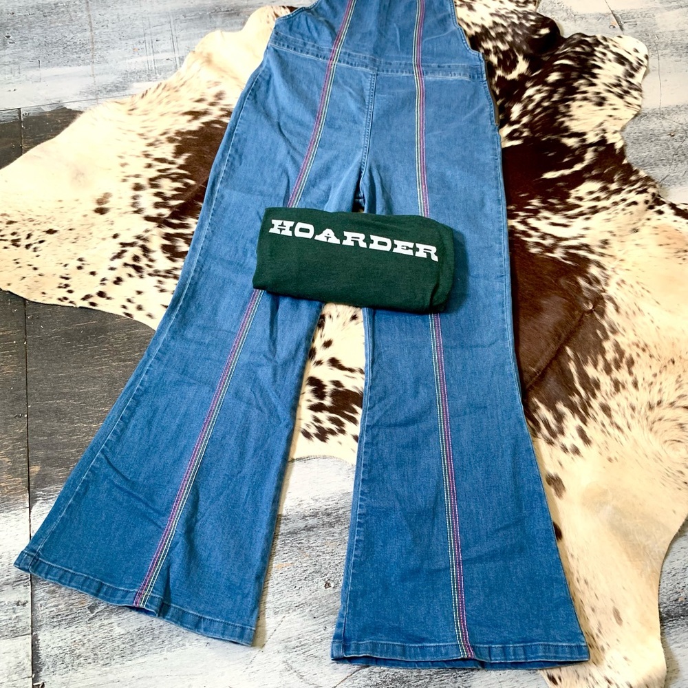 🌵BRAND NEW The Hippie Shake Denim Rainbow Dungarees Overalls US 10🌵 - Picture 4 of 10